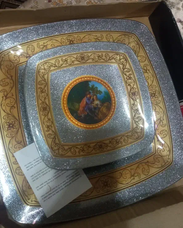 زیربالای طرح لیلی و مجنون کاملا نو پلمپ|ظروف سرو و پذیرایی|صومعه‌سرا, |دیوار