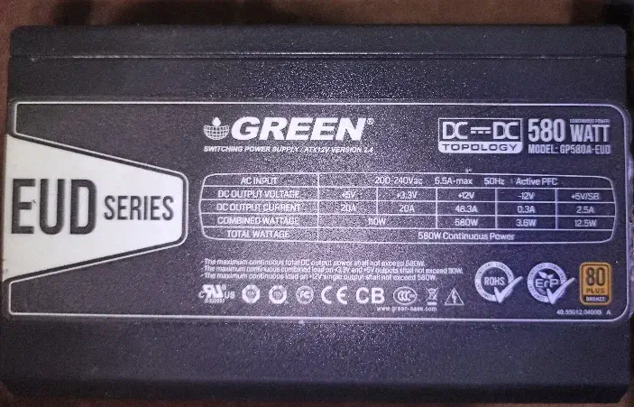 پاور گرین 580|قطعات و لوازم جانبی رایانه|صدرا-فارس, فاز ۱|دیوار