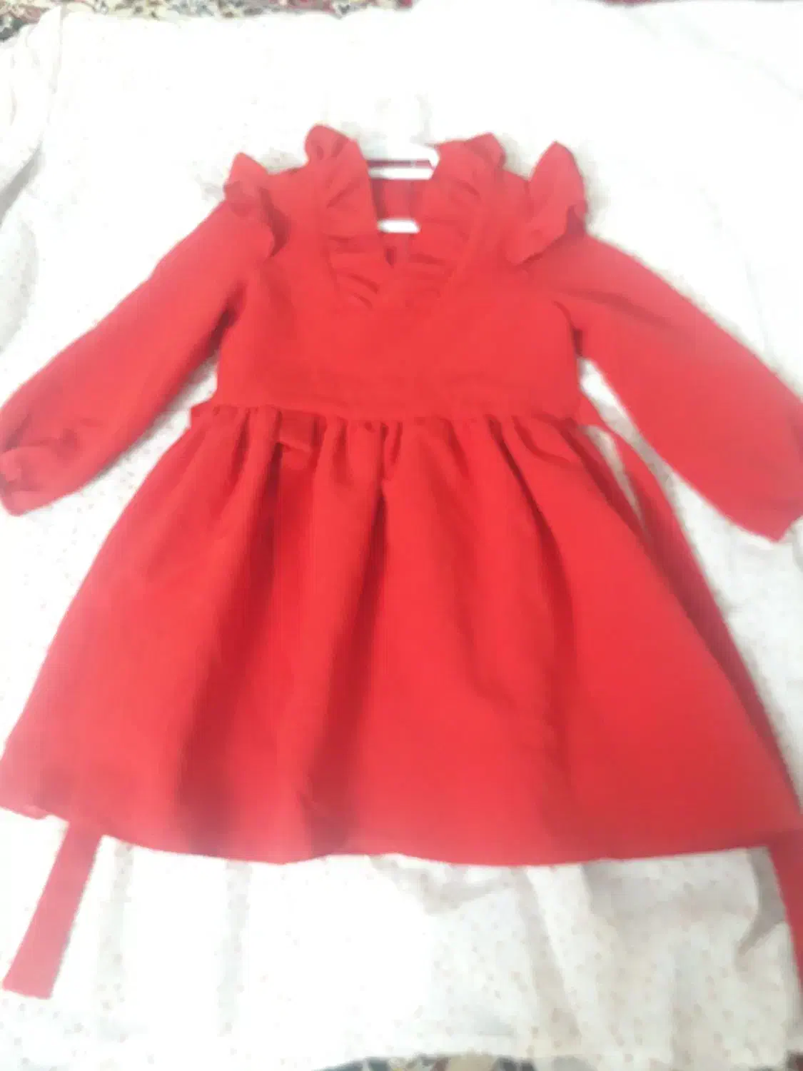 سارفون دخترانه قرمزرنگ|کفش و لباس بچه|گنبد کاووس, |دیوار