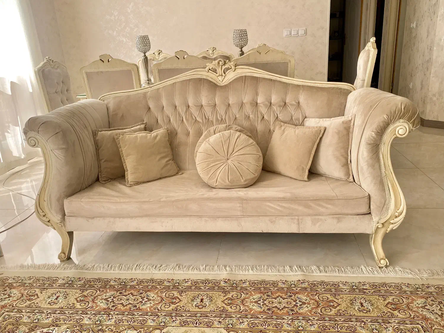 مبلمان کلاسیک فرانسوی و میز ناهاری و میز تلوزیون|مبلمان خانگی و میز عسلی|شیراز, شهرک آرین|دیوار