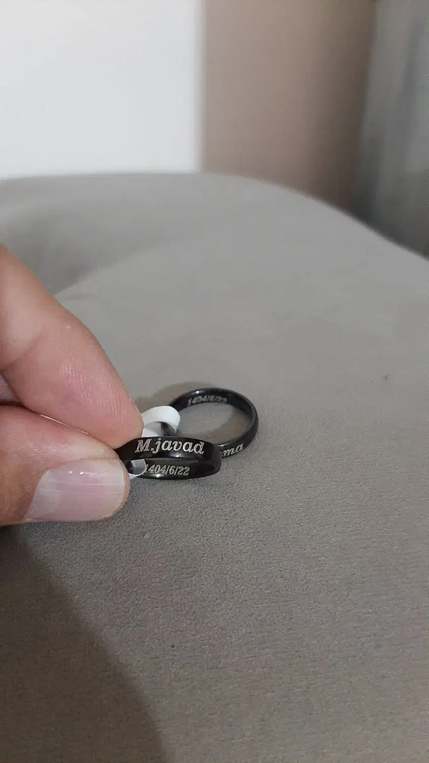 حلقه ساده با حک دلخواه ،مشکی ، طلایی و نقره ای|بدلیجات|مشهد, رسالت|دیوار