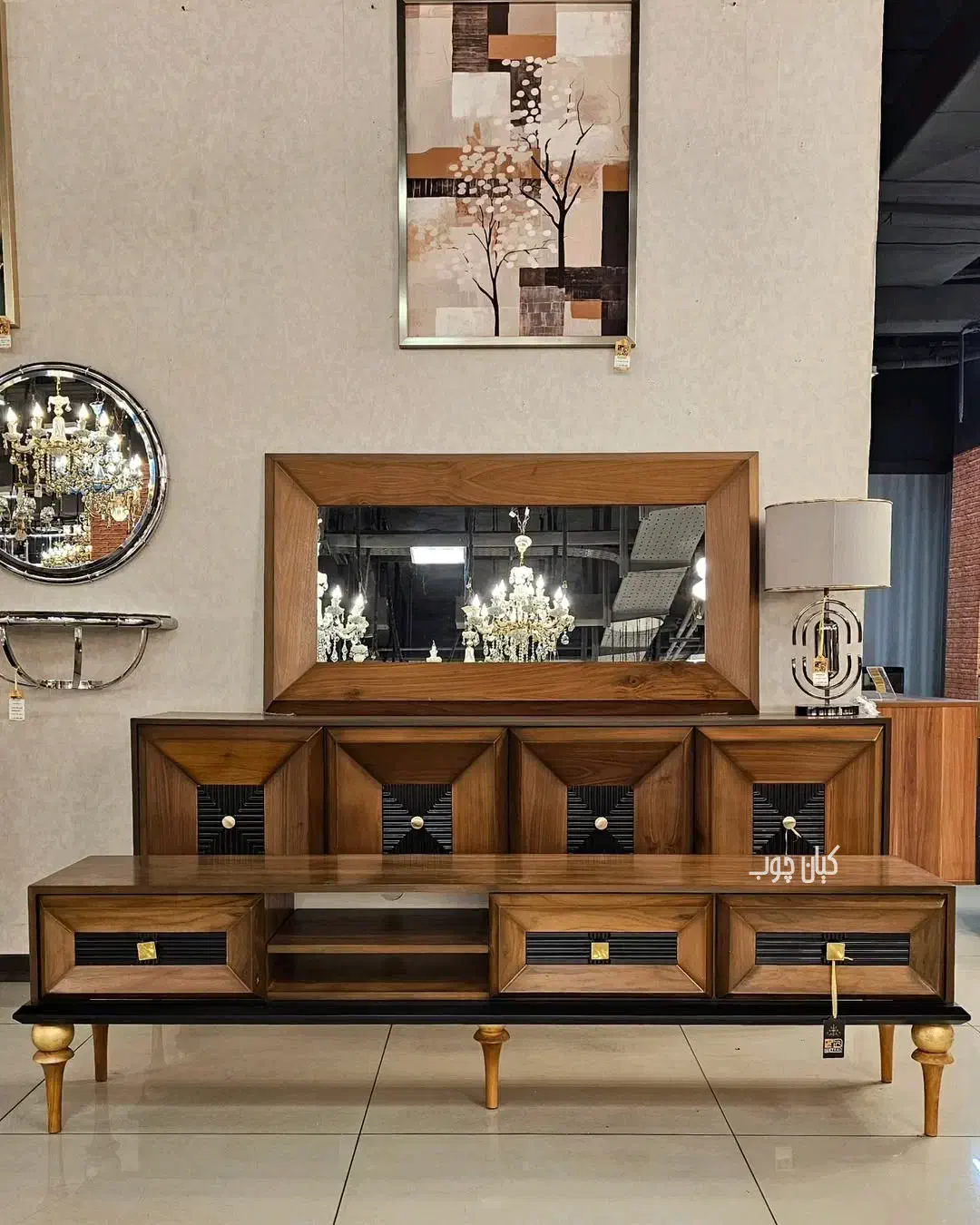 کنسول اینه سلطنتی/ اینه و کنسول A+/ چوب بلوط|بوفه، ویترین، کنسول|تهران, شهید رجایی|دیوار