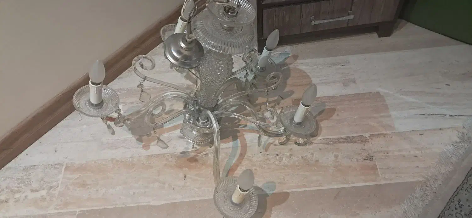 لوستر بلور  ۵شاخه|لوستر و چراغ آویز|اصفهان, شمس آباد|دیوار