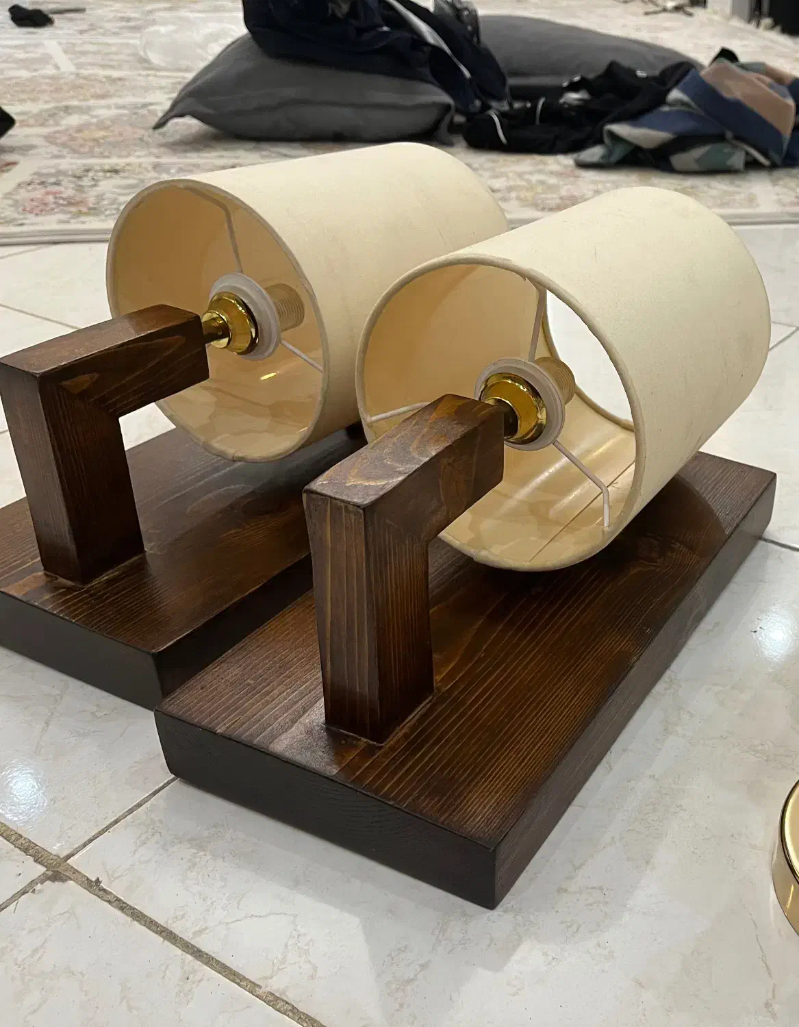 یک جفت دیوارکوب چوبی درحد آک|لوستر و چراغ آویز|تهران, ائمه اطهار|دیوار