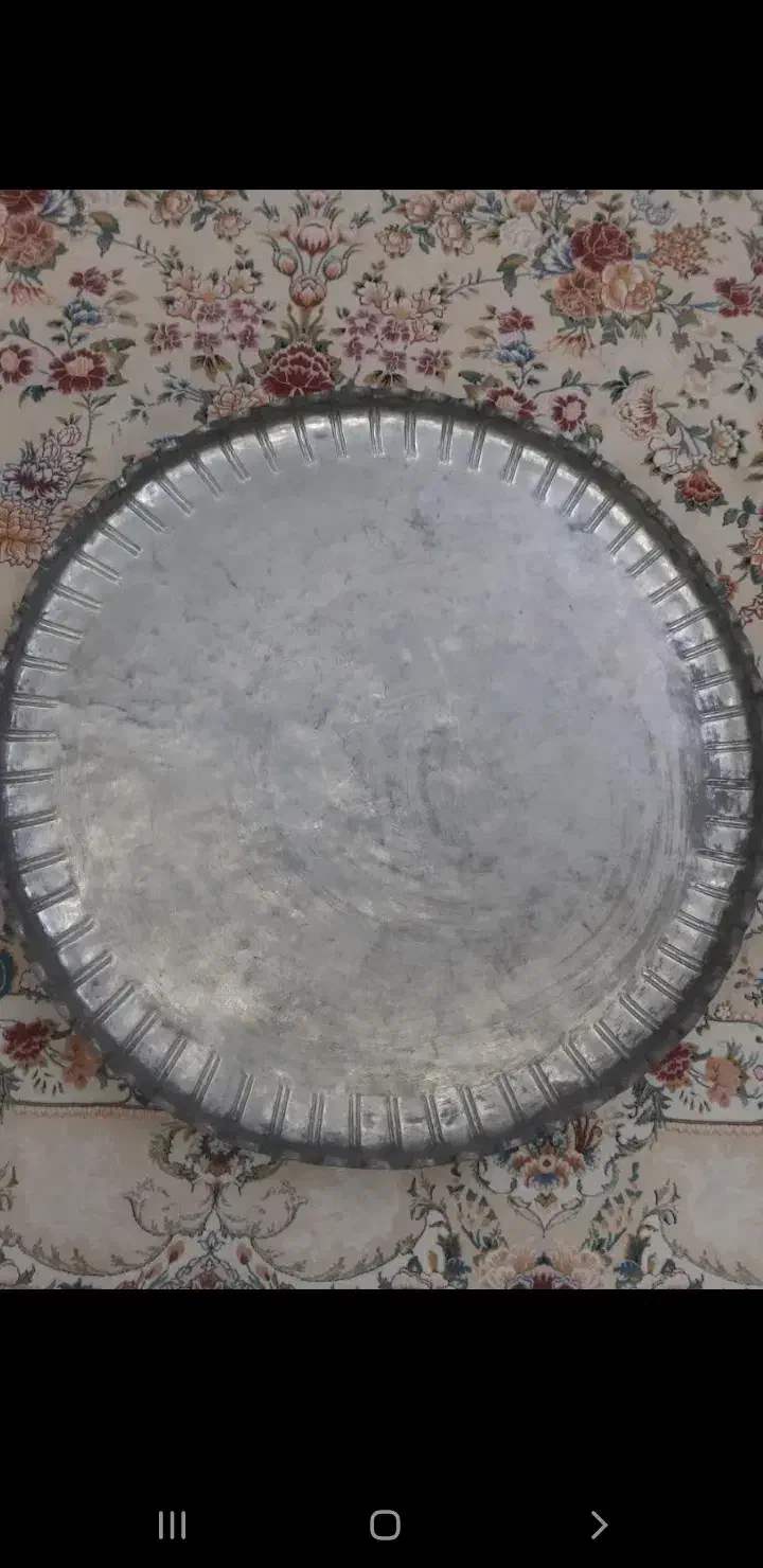 سینی مسی قدیمی|کلکسیون اشیاء عتیقه|مشهد, شهید مطهری|دیوار