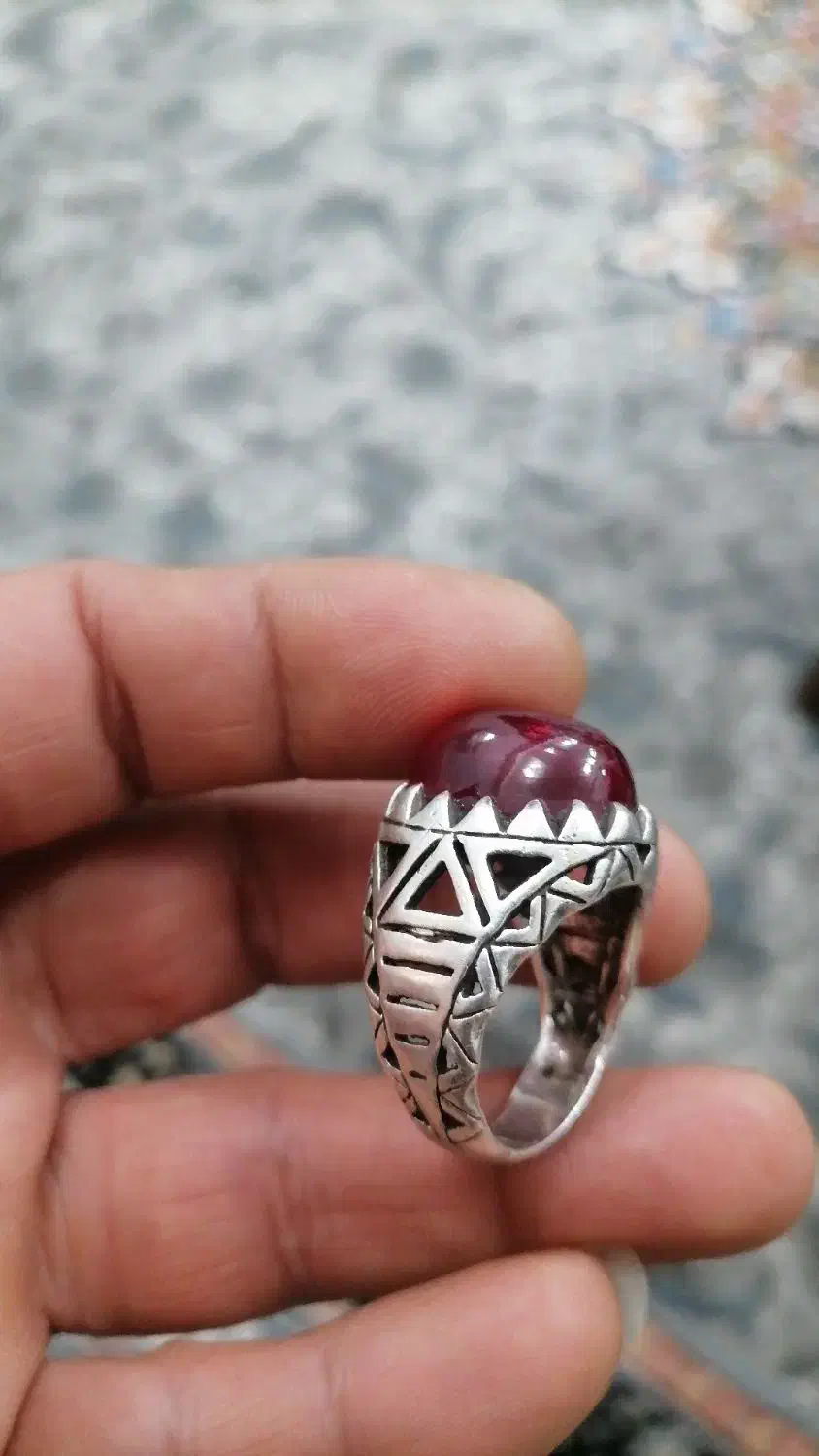 انگشتر نقره یاقوت|جواهرات|دزفول, |دیوار