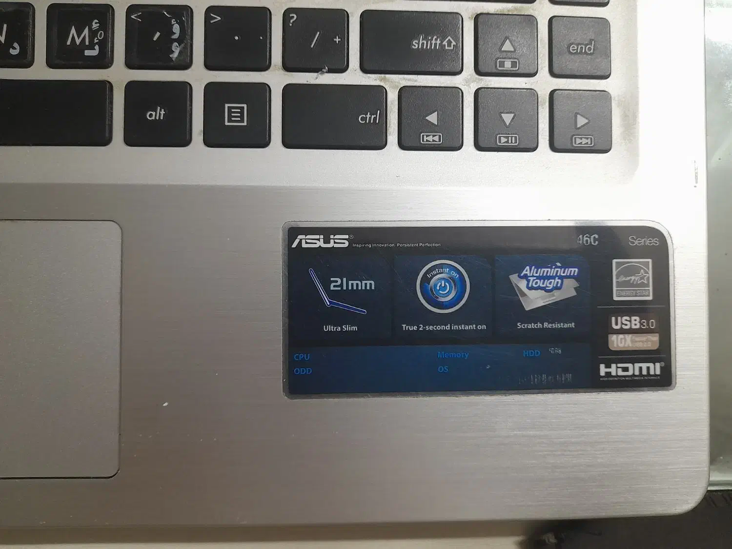 لبتاب Asus. k46C بسیار کم کار|رایانه همراه|مشهد, دانشجو|دیوار