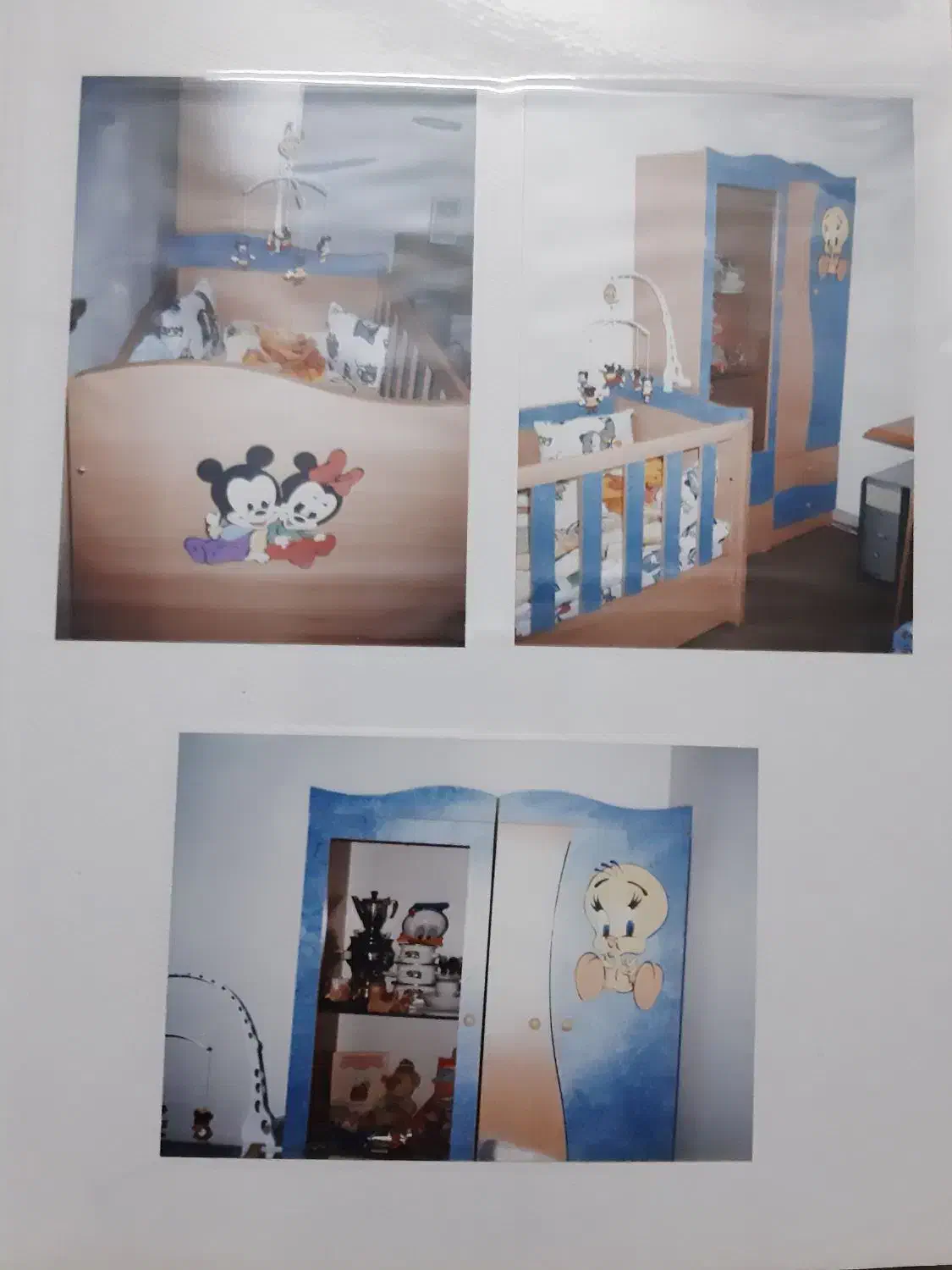 تخت و کمد نوزادی در حد نو|تخت و صندلی بچه|محمدیه-قزوین, |دیوار