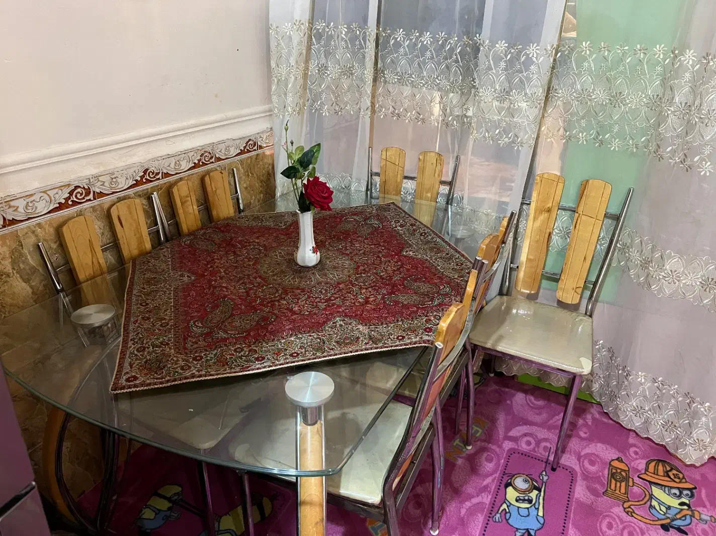 میز غذا ۶نفره|میز و صندلی غذاخوری|بندر گناوه, |دیوار