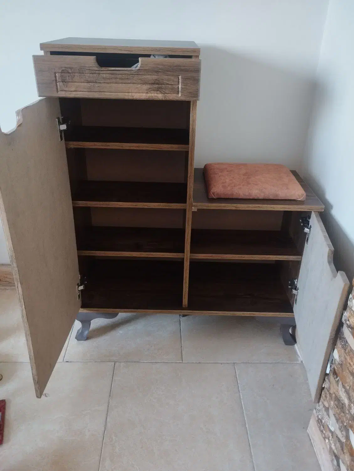 جا کفشی چوبی با نشیمن|جاکفشی، کمد، دراور|رودهن, |دیوار