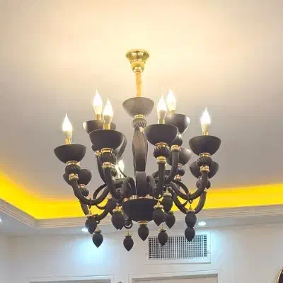 لوستر مشکی مات|لوستر و چراغ آویز|تهران, افسریه شمالی|دیوار