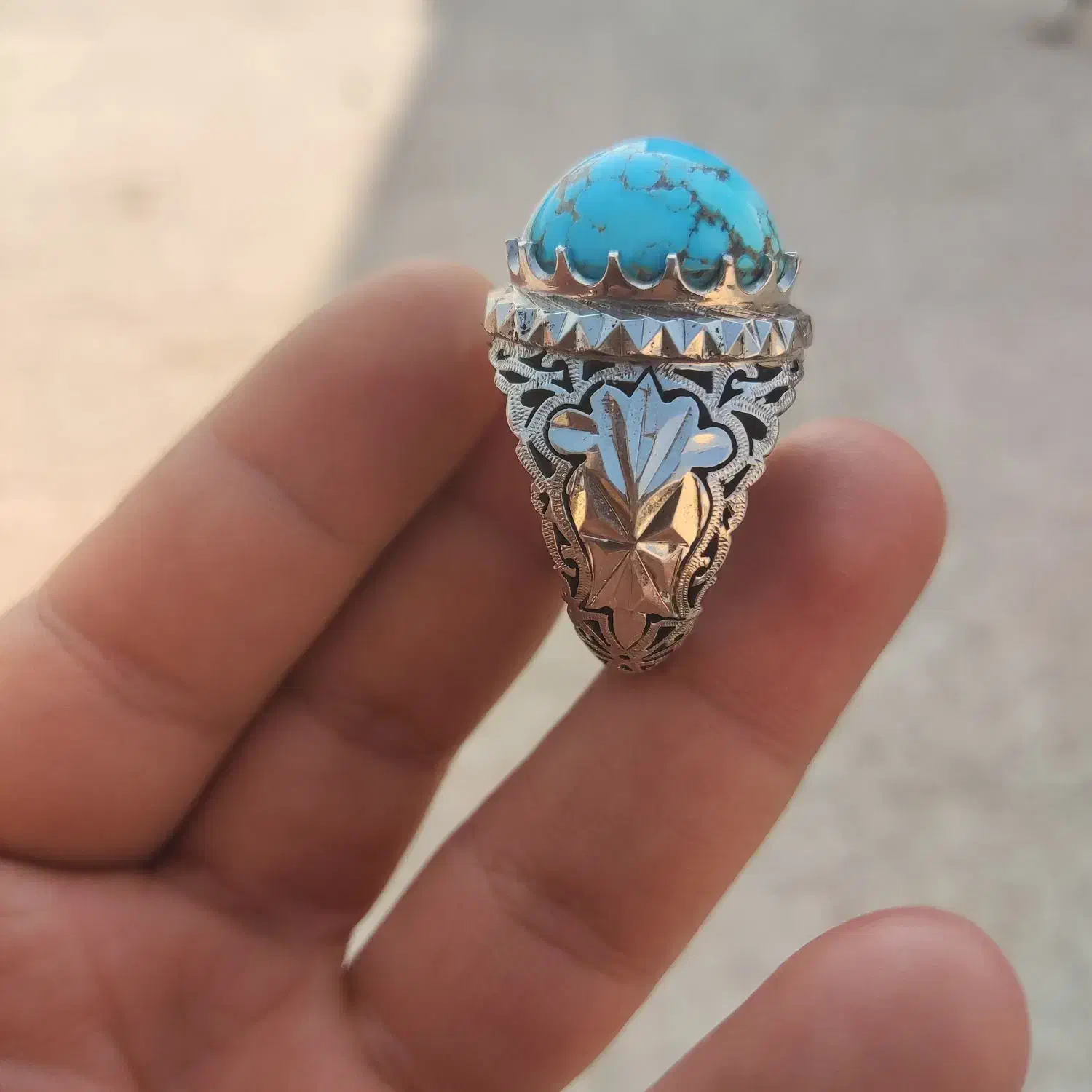 انگشتر دست ساز فیروزه نیشابور دامله|جواهرات|شهریار, شهریار|دیوار