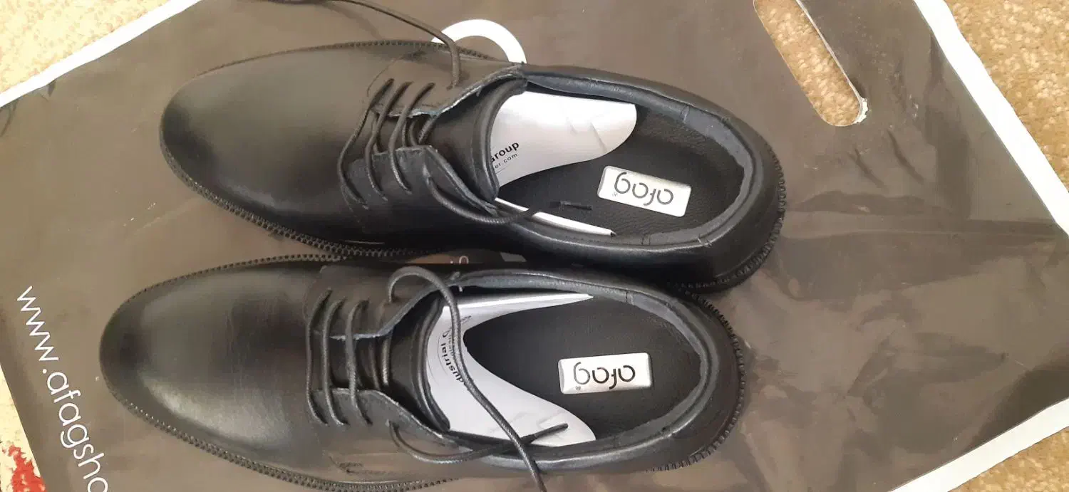 کفش چرم  مردانه آفاق  با زیره PU|کیف، کفش، کمربند|جم, |دیوار