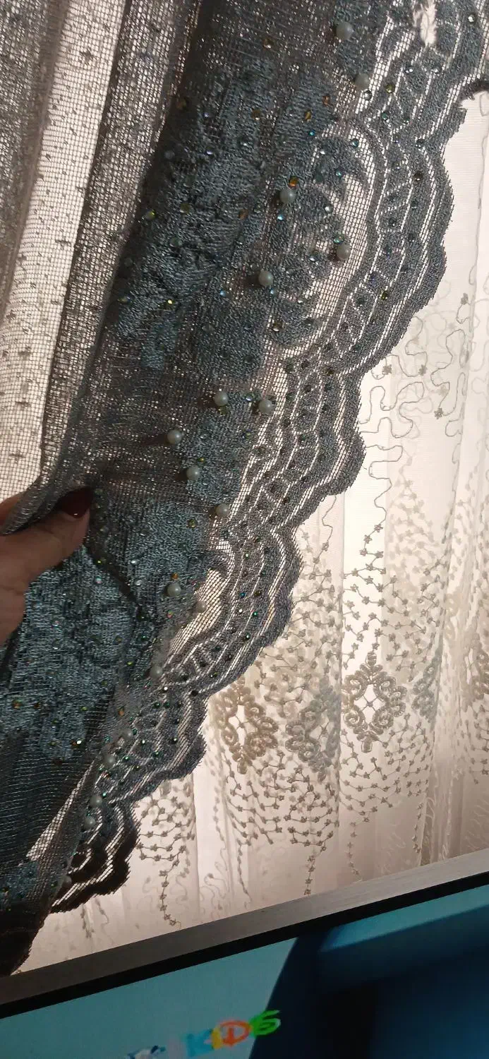 پرده همراه با والون|پرده، رانر، رومیزی|فردیس, شهرک شهید حسینی|دیوار