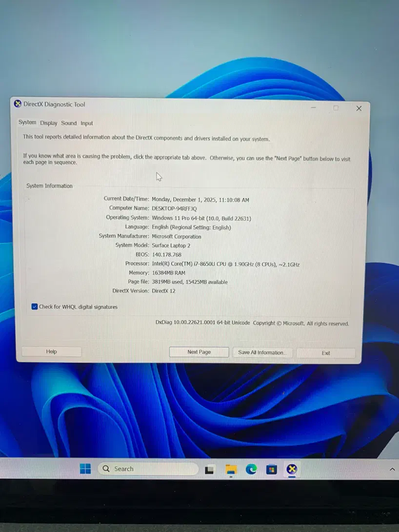 Surface laptop 2|رایانه همراه|سنندج, |دیوار