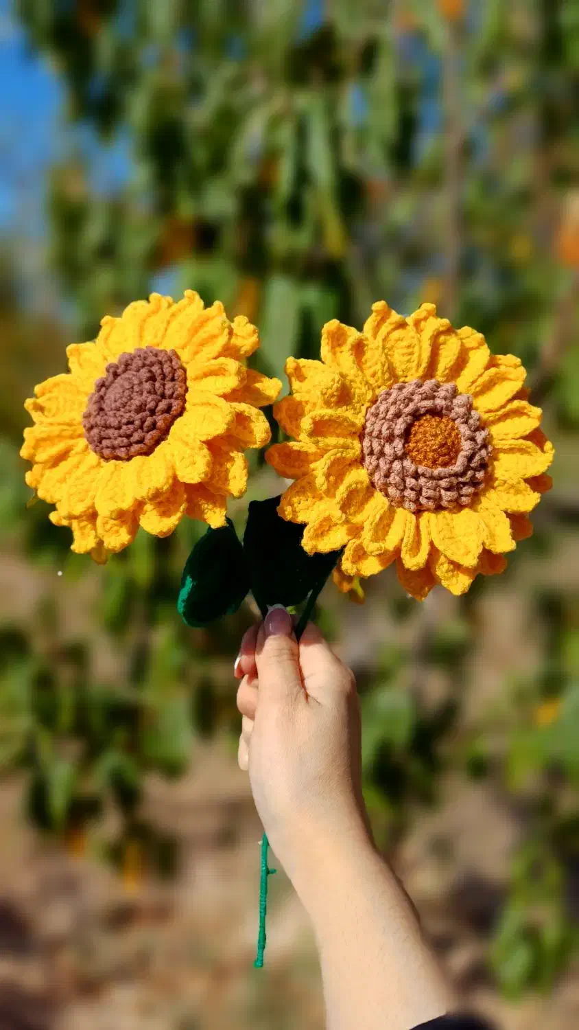 گل های  آفتابگردون بافتنی|صنایع دستی و سایر لوازم تزئینی|اسفراین, |دیوار