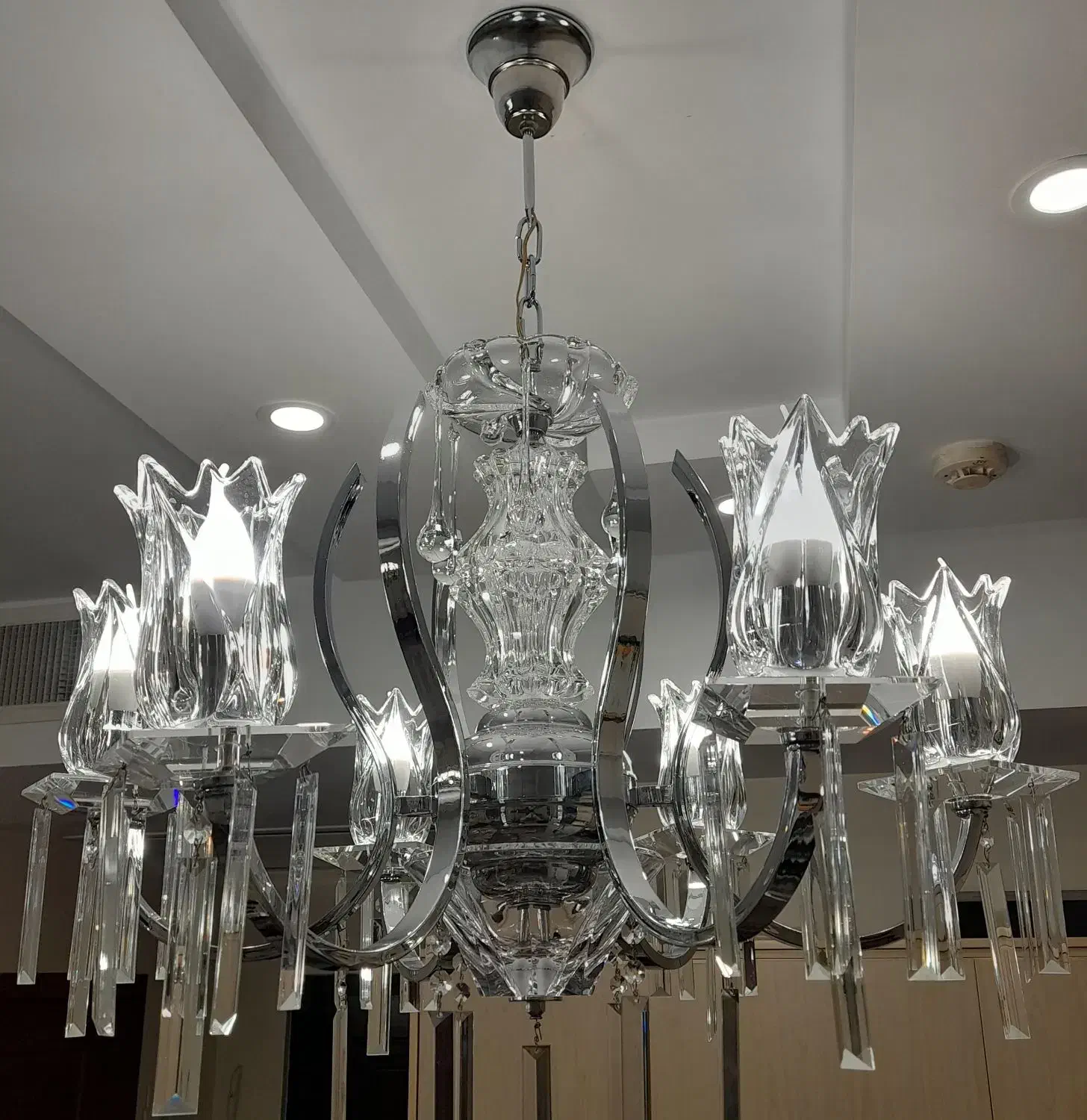جفت لوستر  نقره ای بزرگ روگاشکا اسلوونی|لوستر و چراغ آویز|تهران, ظفر|دیوار