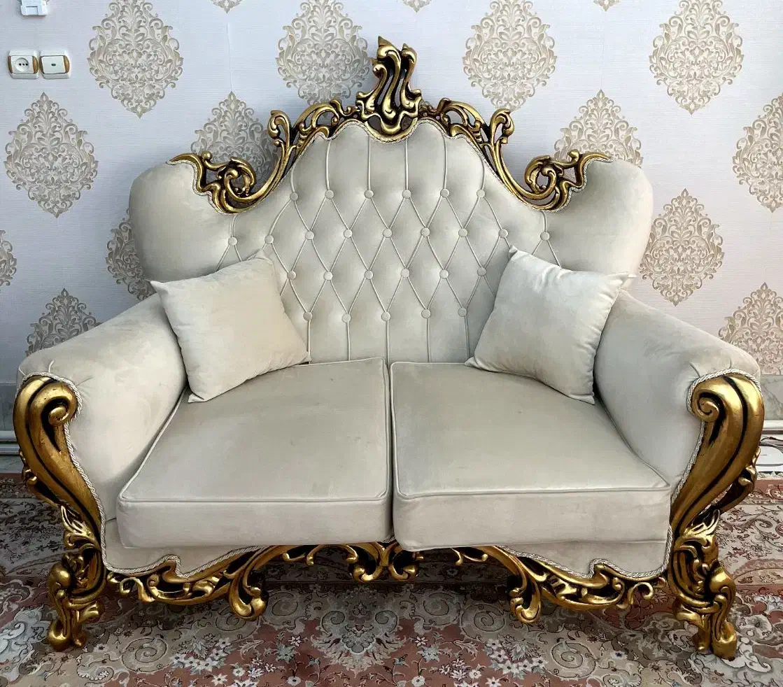 مبل سلطنتی 7 نفره|مبلمان خانگی و میز عسلی|میانه, |دیوار