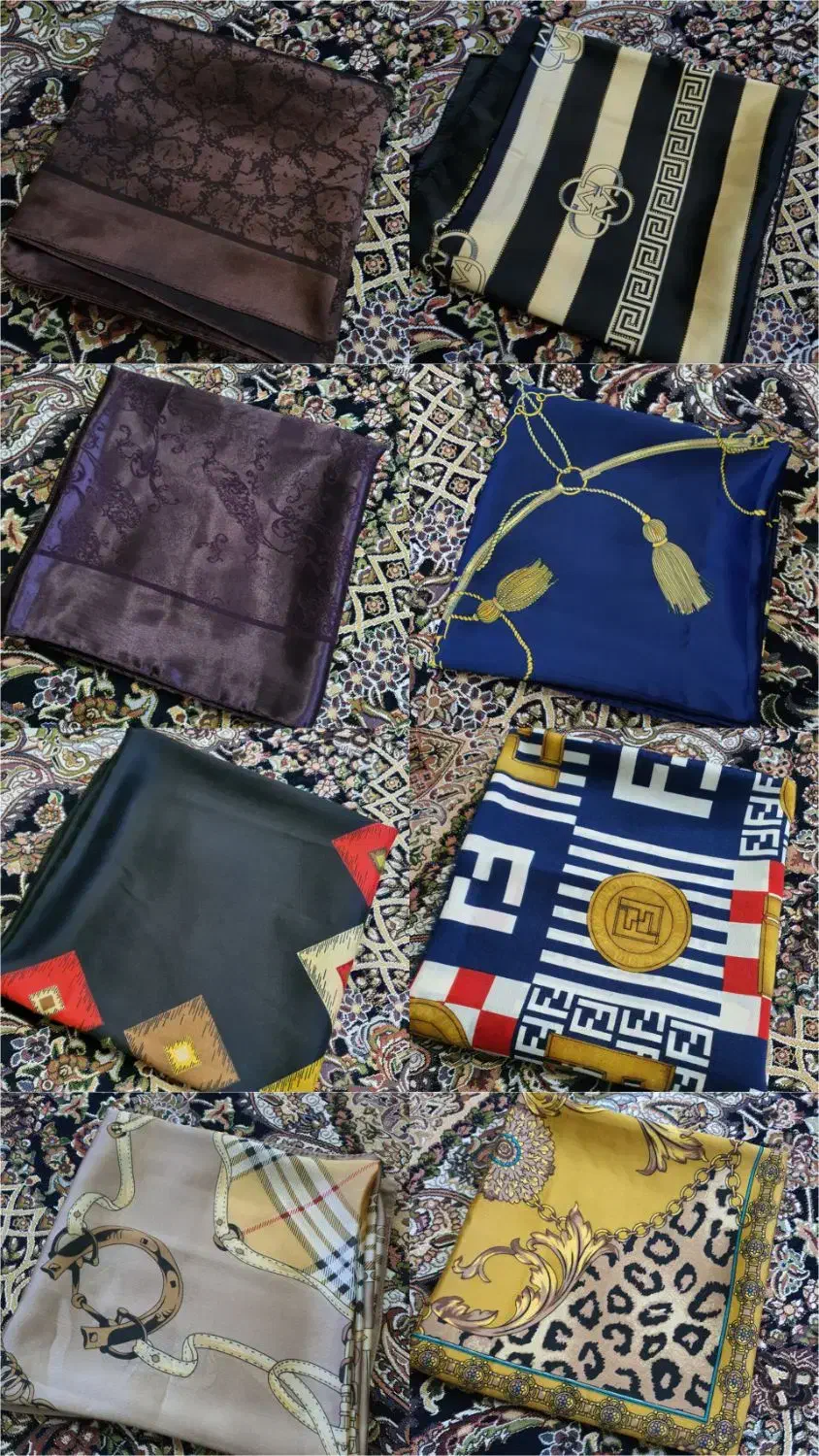 تعدادی روسری ساتن و نخی کاملا نو|لباس|رشت, فلسطین|دیوار