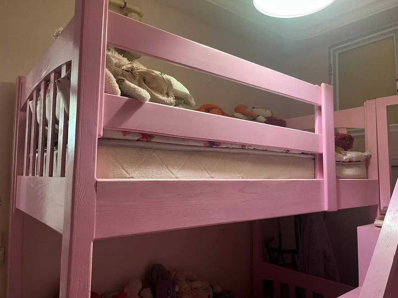 فروش تخت چوبی دو طبقه کودک با تشک رویال اصل|تخت و سرویس خواب|مراغه, |دیوار