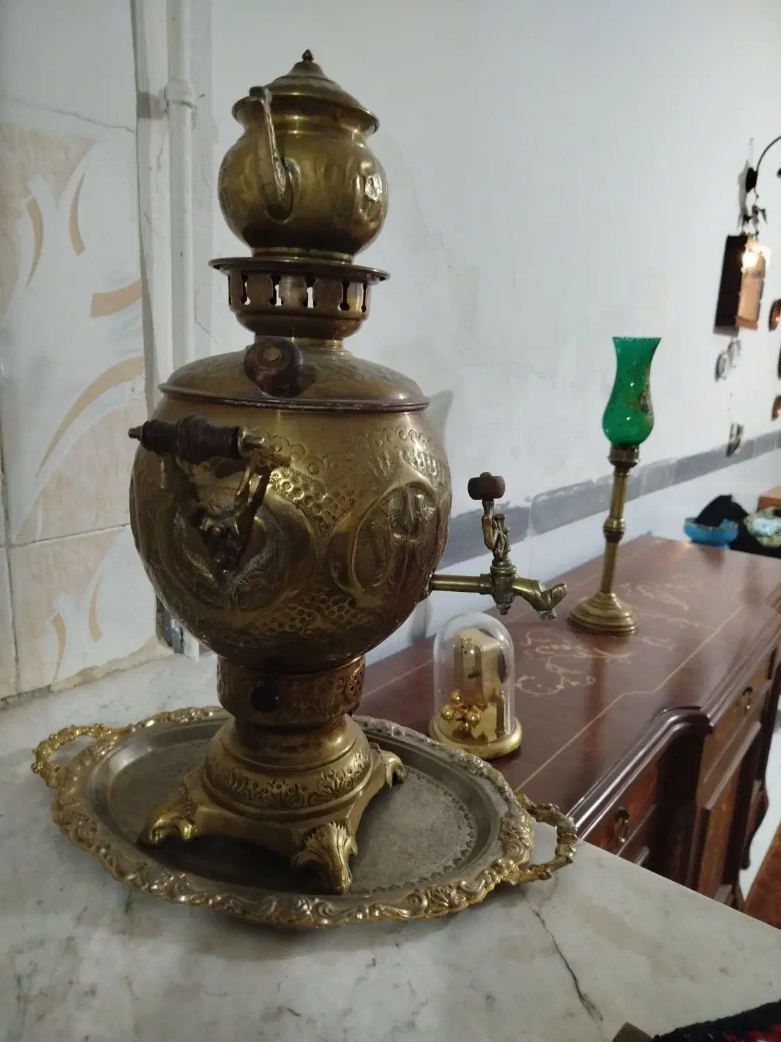 سماور برنجی قدیمی|سماور، چایساز، قهوهساز|فردیس, شهرک ناز|دیوار