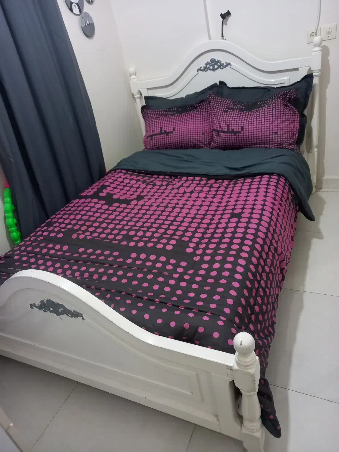 سرویس خواب یک و نیم نفره تت خواب چوبی دخترونه|تخت و سرویس خواب|کرج, حیدرآباد|دیوار