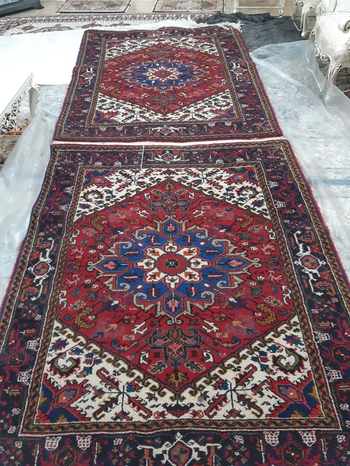 فرش دستبافت درجه یک نخ درجه یک گوسفندی|فرش|مهربان, |دیوار