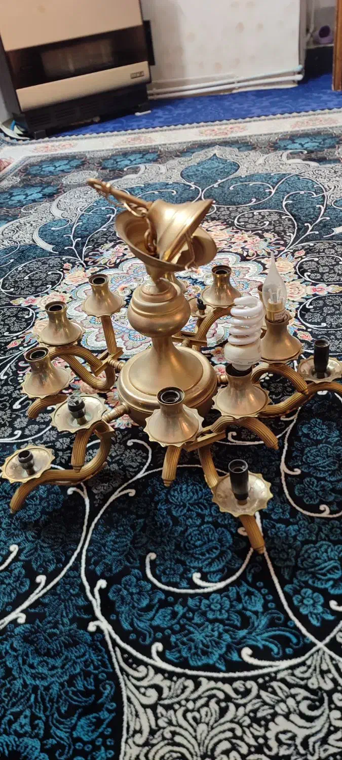 لوستر برنج انتیک قدیمی|لوستر و چراغ آویز|کرج, گلشهر|دیوار