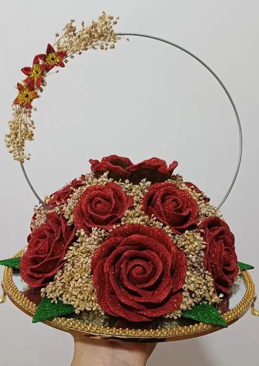 سینی حنا ، دسته گل ، گیفت ، شمع|صنایع دستی و سایر لوازم تزئینی|لردگان, |دیوار