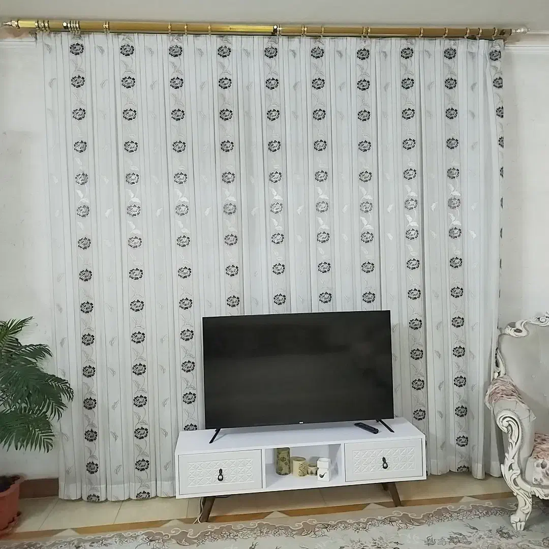 پرده حریر گل‌دار|پرده، رانر، رومیزی|دلیجان, |دیوار