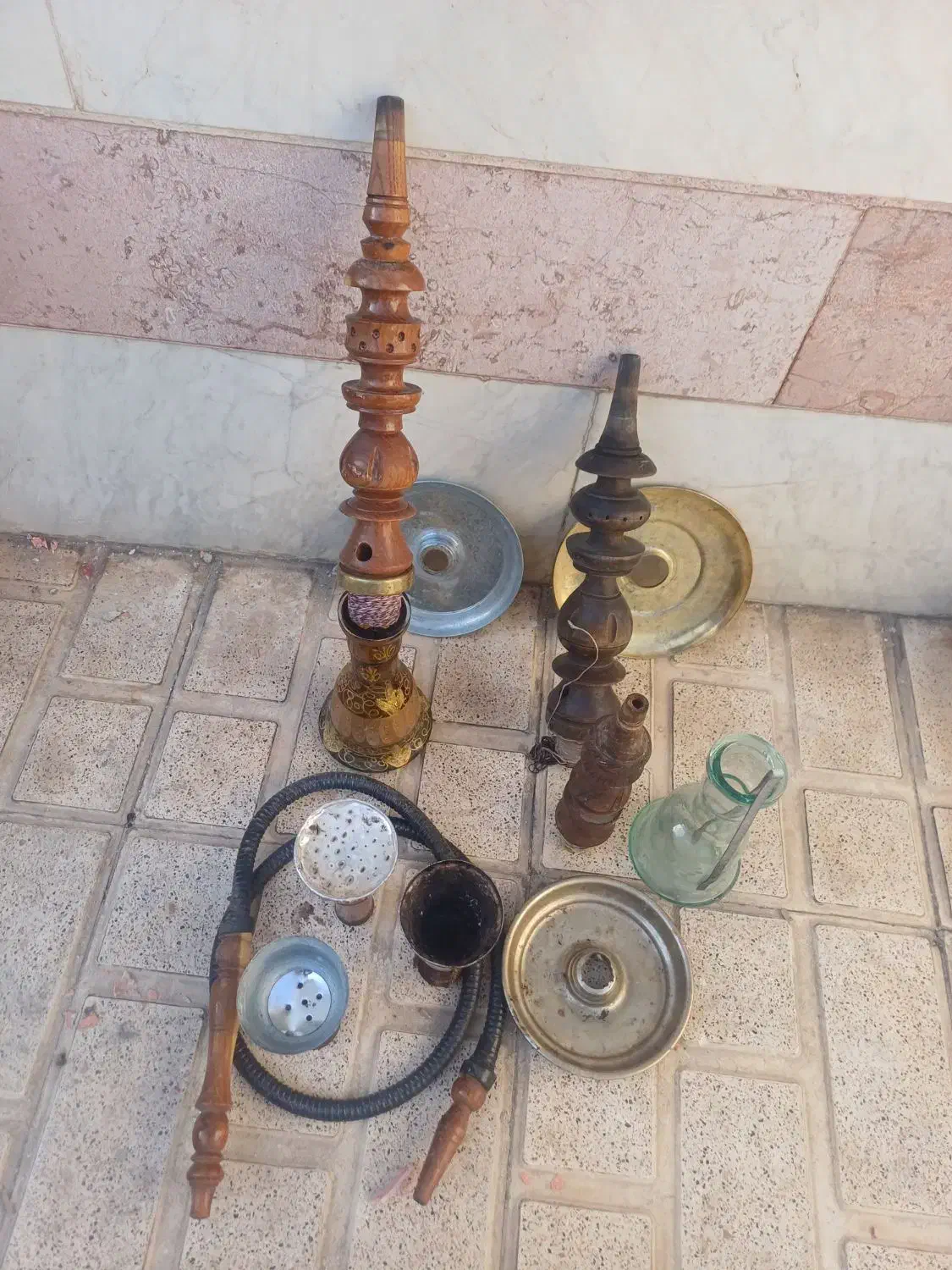 قلیان برنجی چوبی برازجان|کلکسیون و سرگرمی|تهران, مسعودیه|دیوار