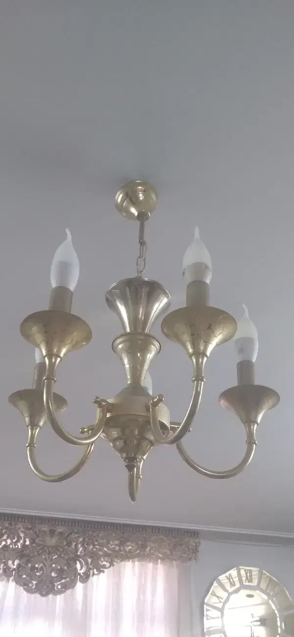 لوستر برنجی اصل|لوستر و چراغ آویز|اراک, |دیوار