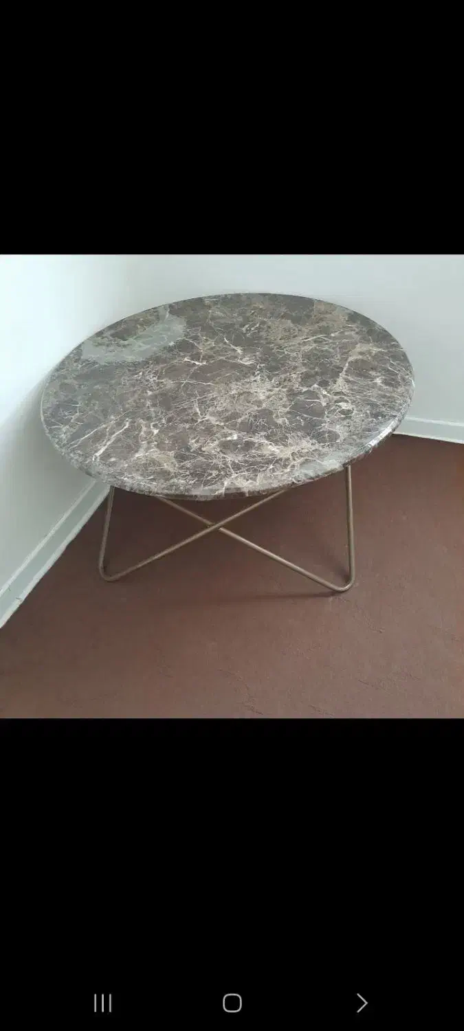 عسلی جلو مبلی صفحه ام دی اف پایه فلز طرح سنگ|مبلمان خانگی و میز عسلی|قم, پردیسان|دیوار