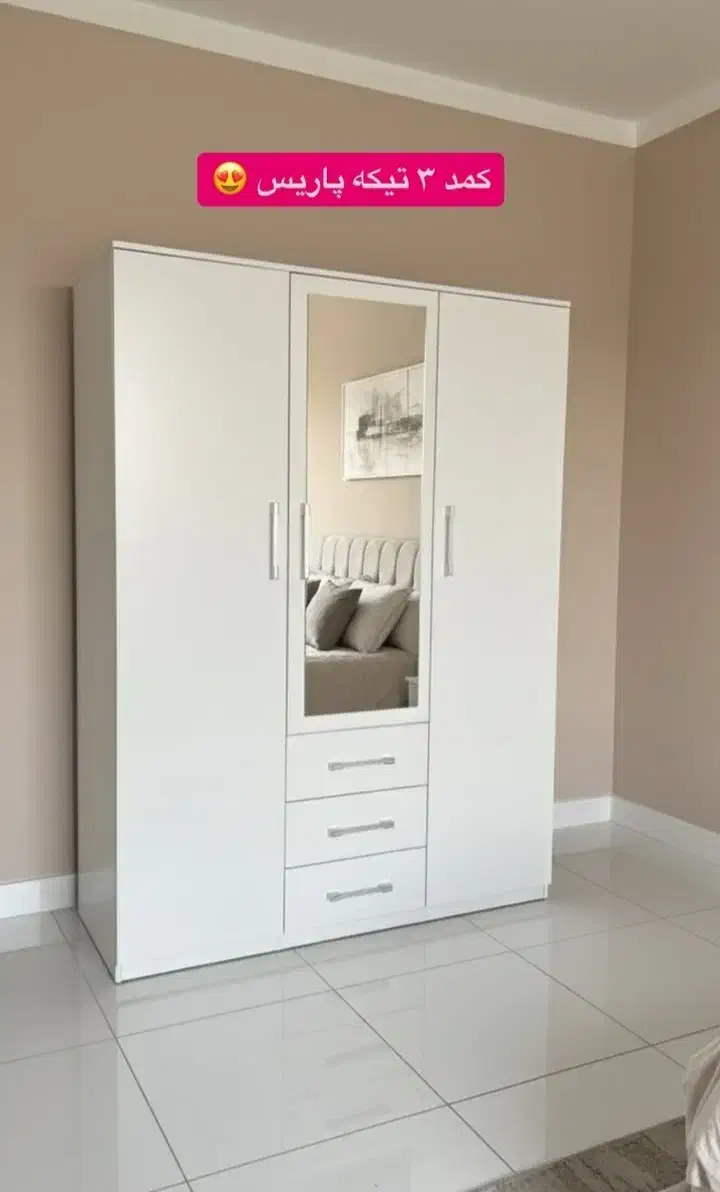 کمد آینه دار مدل پرنیان|جاکفشی، کمد، دراور|رشت, خمیران زاهدان|دیوار