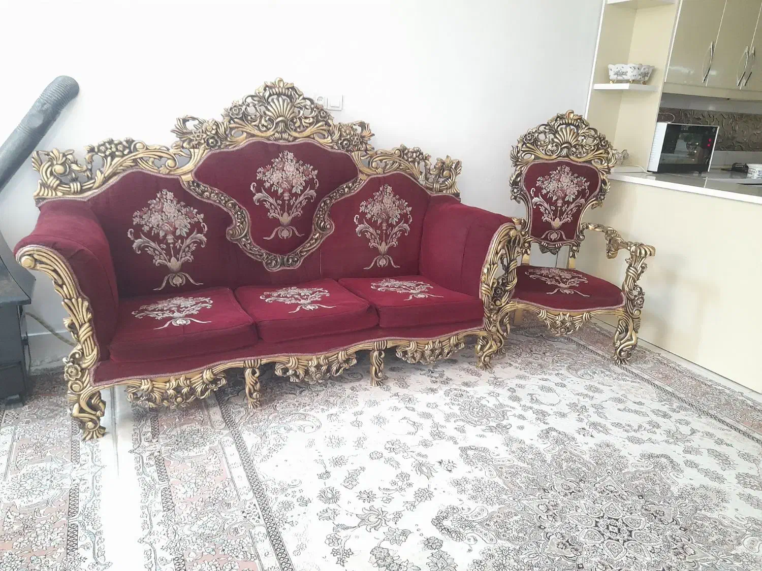 مبل نه نفره طرح پنجه شیری قیمت مناسب|مبلمان خانگی و میز عسلی|مشهد, فدک|دیوار