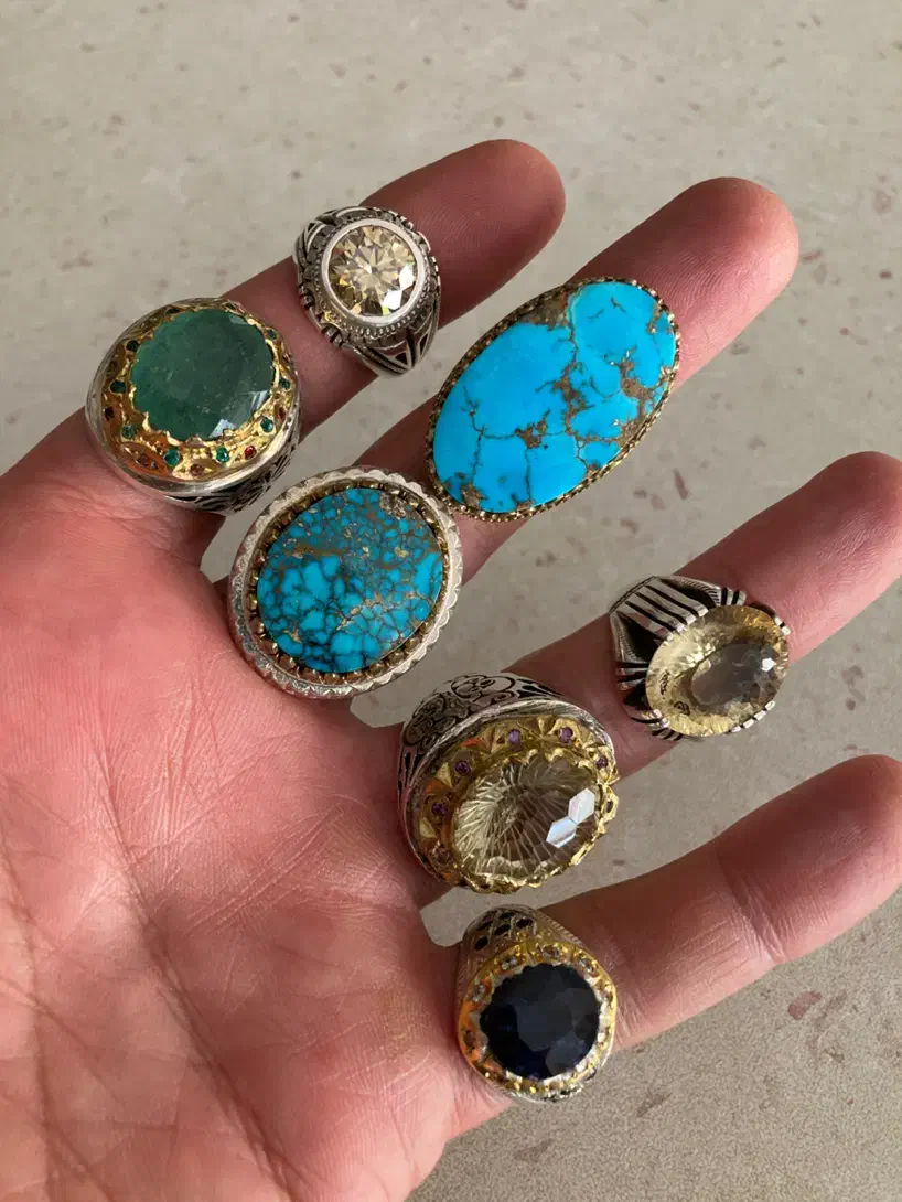 انگشترهای نقره فیروزه و جواهری|جواهرات|تهران, پونک|دیوار