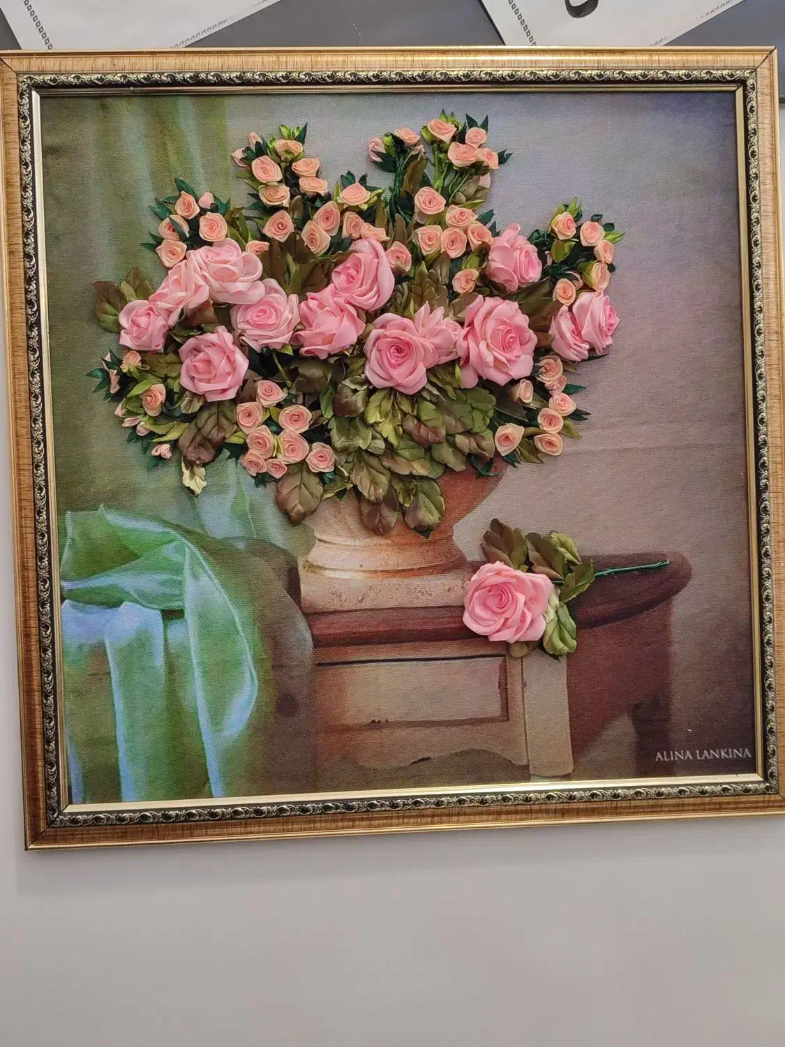 تابلو روبان دوزی زیبا و دیدنی|تابلو، نقاشی، عکس|تبریز, |دیوار