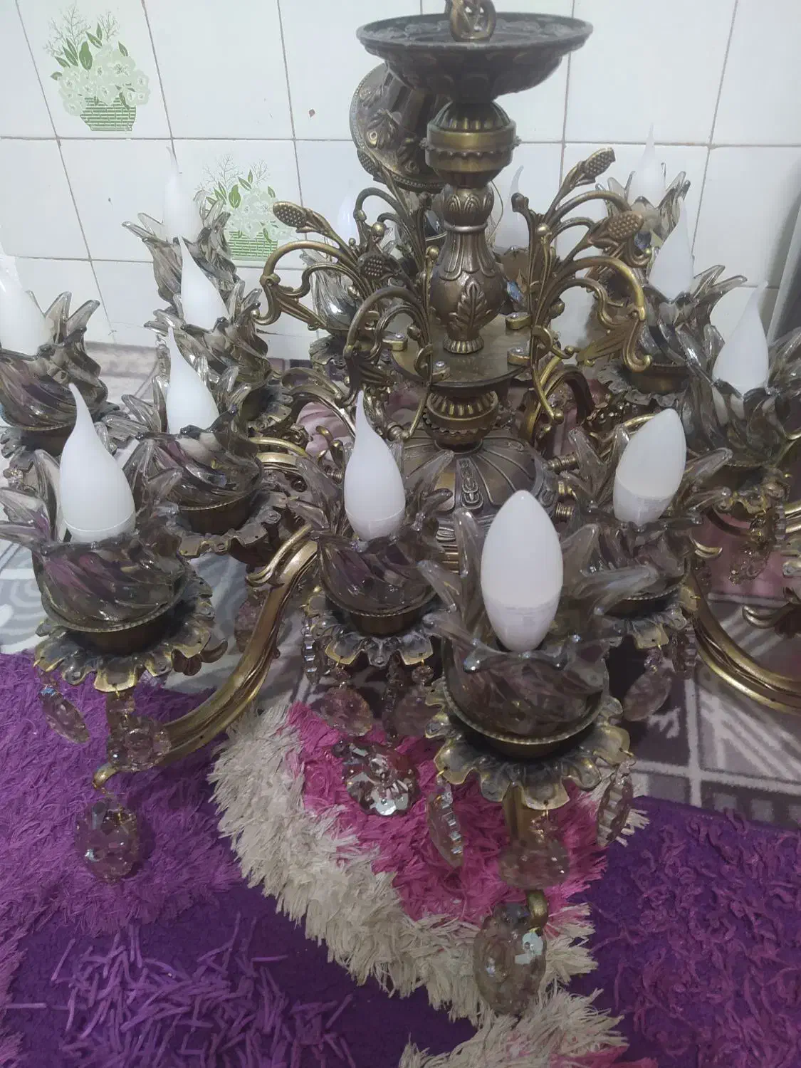 لوستر برنجی|لوستر و چراغ آویز|مشهد, کوی المهدی|دیوار