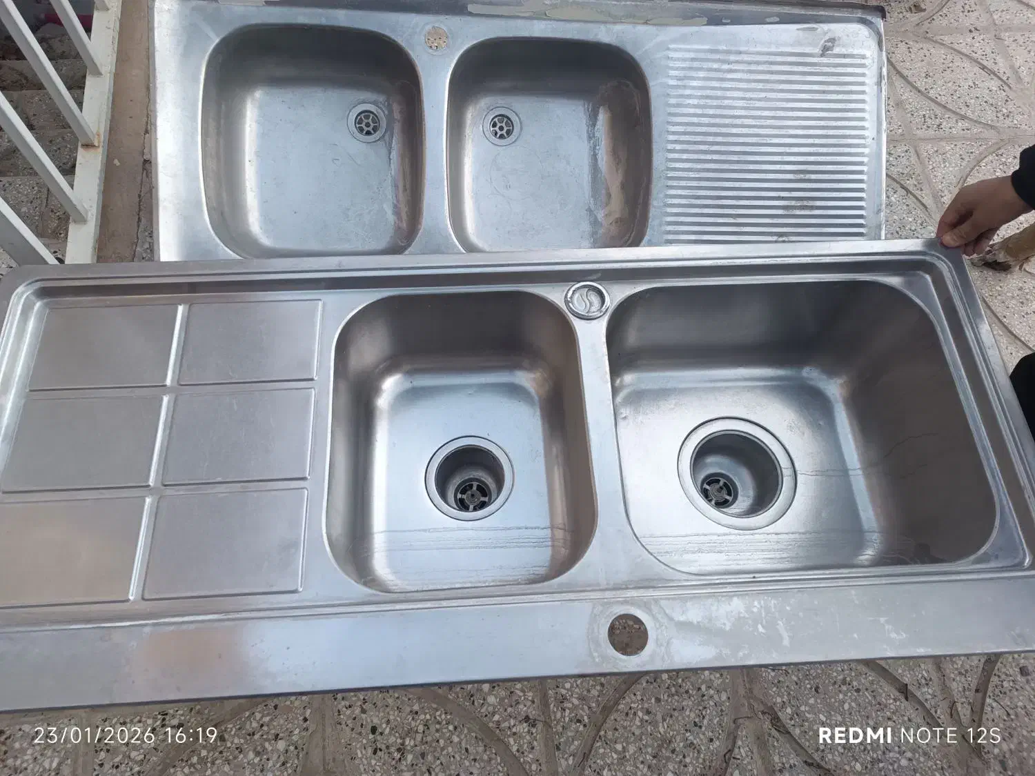 سینک دوقلو|آب‌چکان و نظم‌دهنده ظروف|شاهرود, |دیوار