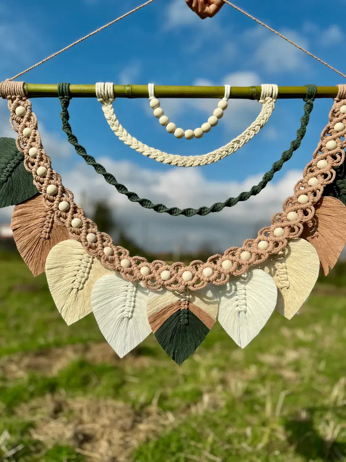 دیوارکوب نیم دایره مکرومه|صنایع دستی و سایر لوازم تزئینی|رشت, فلسطین|دیوار