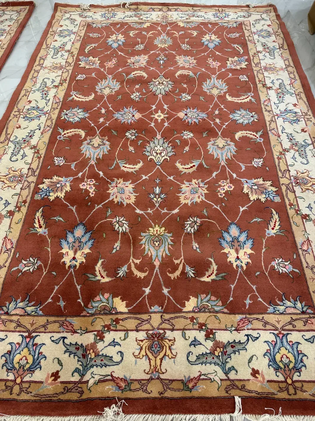 فرش دستبافت جفت ۶ متری تبریز نقشه افشان لاکی|فرش|اردبیل, |دیوار