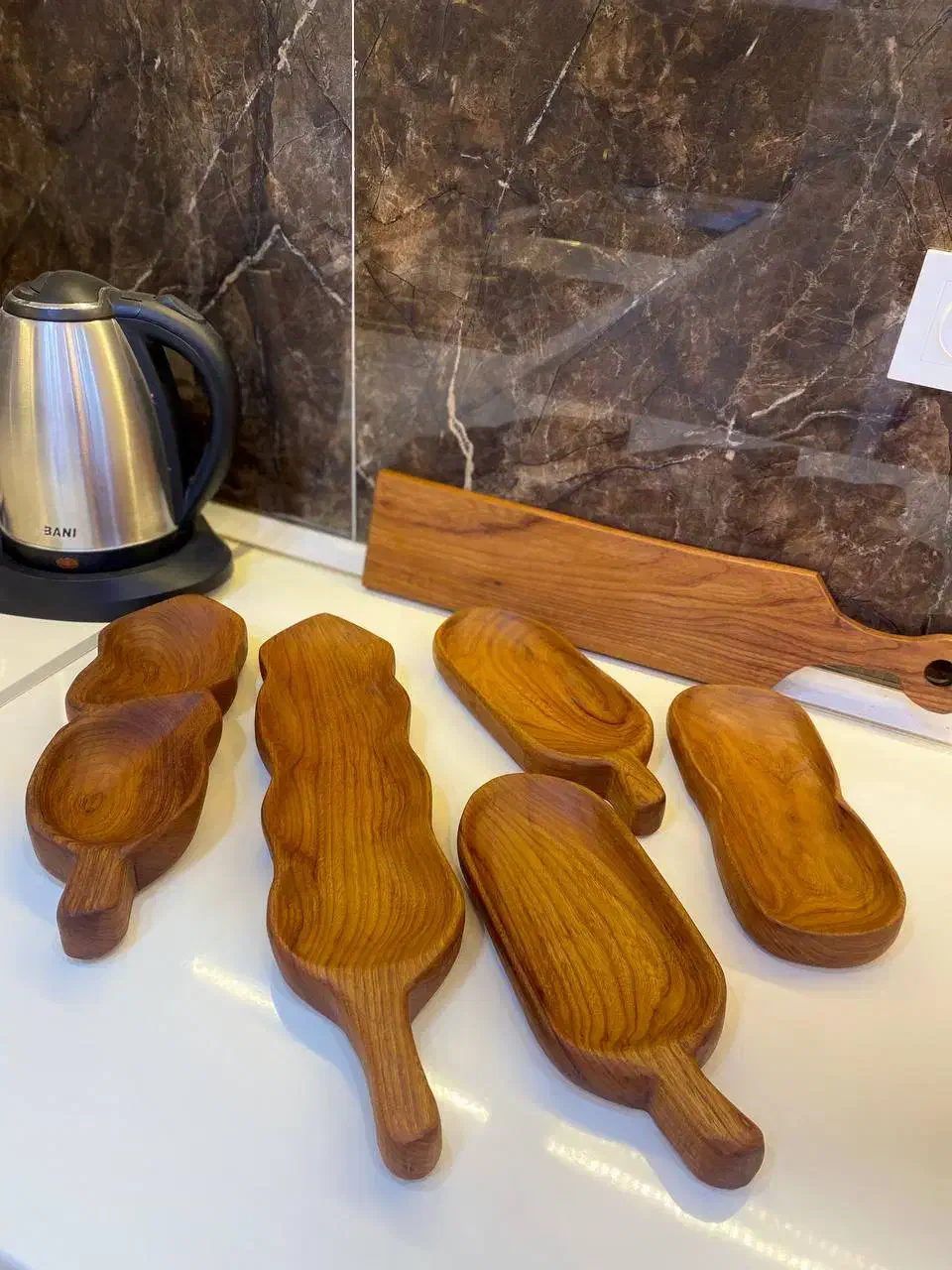 ظروف چوبی دست ساز|ظروف سرو و پذیرایی|آق قلا, |دیوار