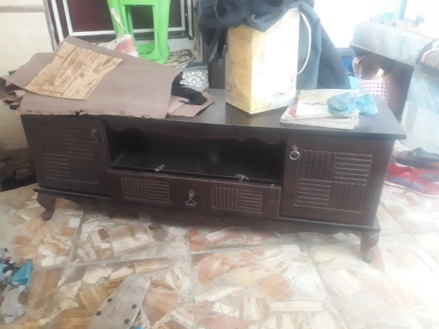 فروش فرش۹متری آینه کنسول و میزتلوزیون|فرش|سنگر, |دیوار