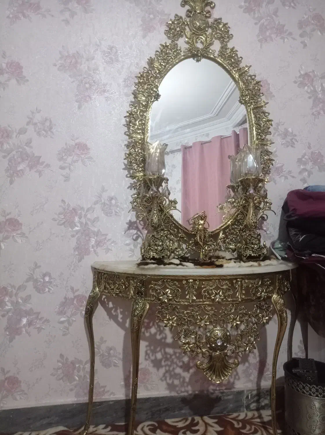 اینه وشمعدان برنجی|آینه|نسیم‌شهر, |دیوار