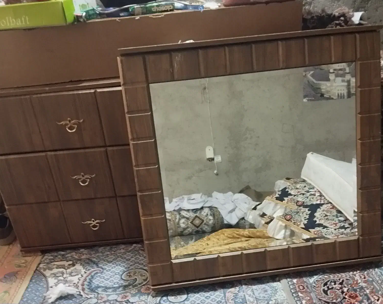 تخت خواب دونفره چوبشم ام دی اف هست اصلی|تخت و سرویس خواب|ایرانشهر, |دیوار