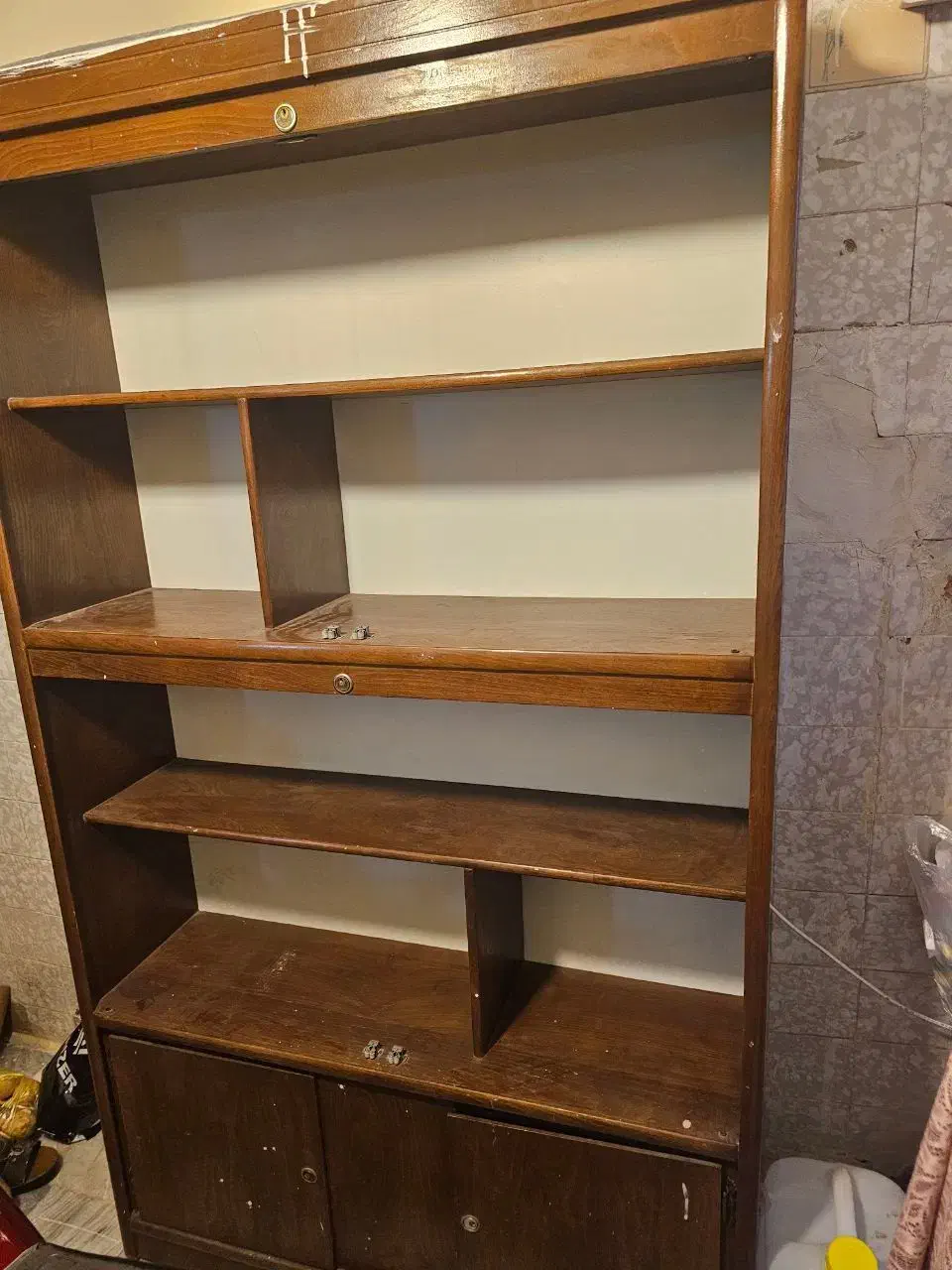 کمد یا کتابخانه چوبی ام دی اف|کتابخانه، شلف، قفسههای دیواری|ساوه, |دیوار