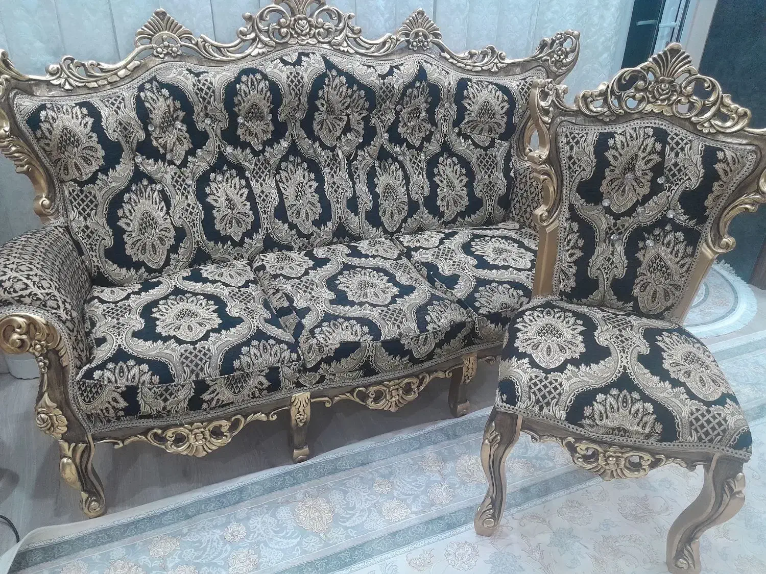 مبل سلطنتی ۹نفره|مبلمان خانگی و میز عسلی|خرم‌آباد, |دیوار