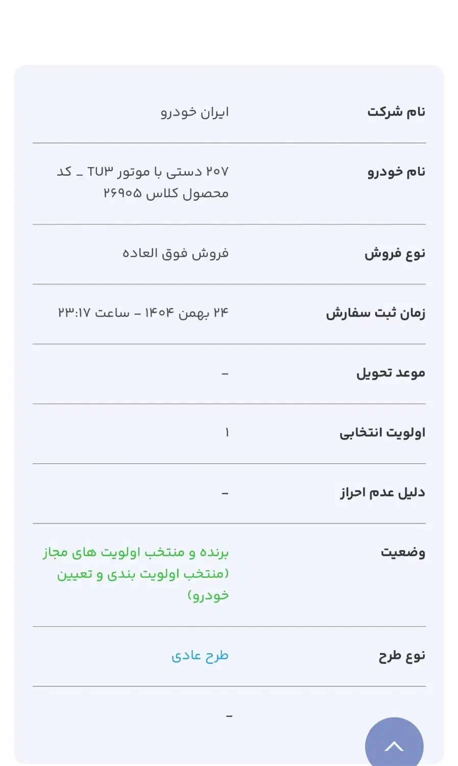 حواله ۲۰۷TU3|خودرو سواری و وانت|بم, |دیوار