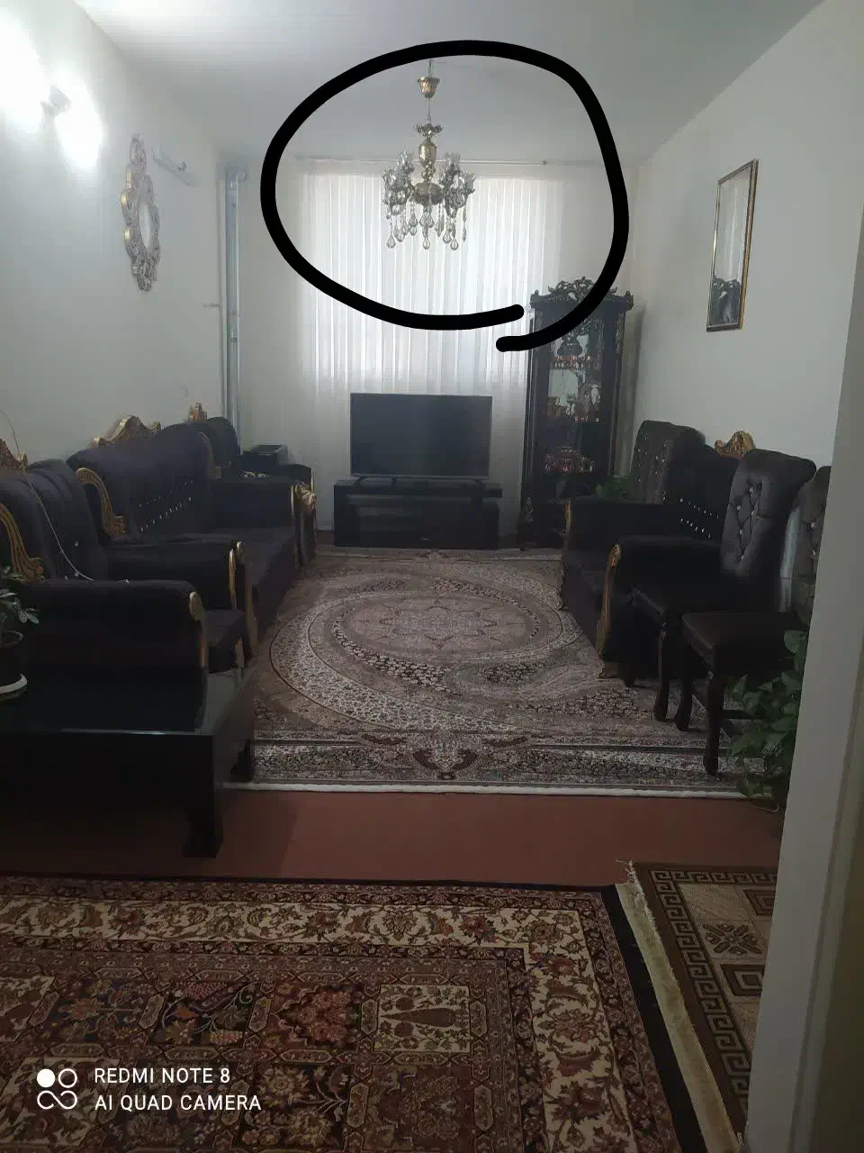 فروش لوستر 8 شاخه برنج طرح برنز|لوستر و چراغ آویز|اصفهان, تخت فولاد|دیوار