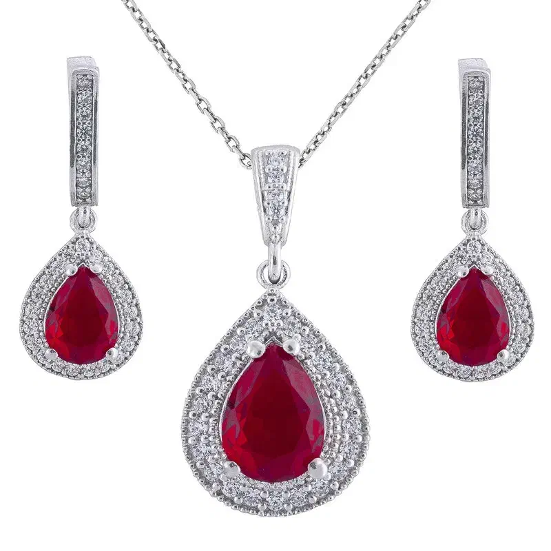 نیم ست نقره زنانه یاقوت AMT-N205 قیمت 4090000 توما|جواهرات|رشت, بازار|دیوار